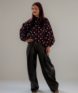 SACHSA POLKA DOT BLOUSE - BORDEAUX