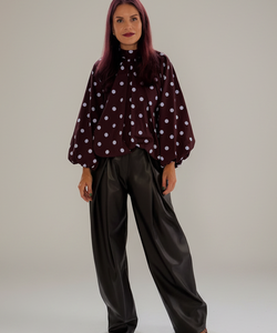 SACHSA POLKA DOT BLOUSE - BORDEAUX