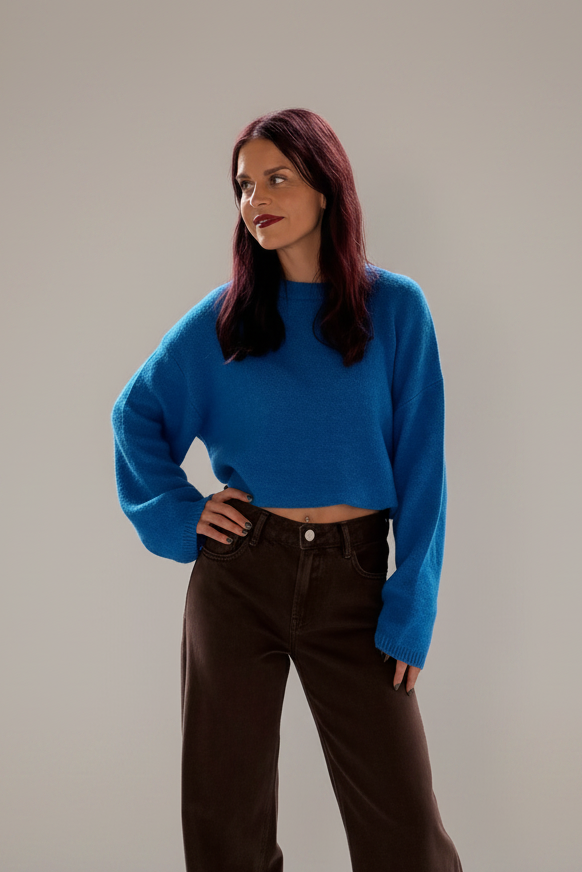 NAOMI PLAIN KNIT - BLUE