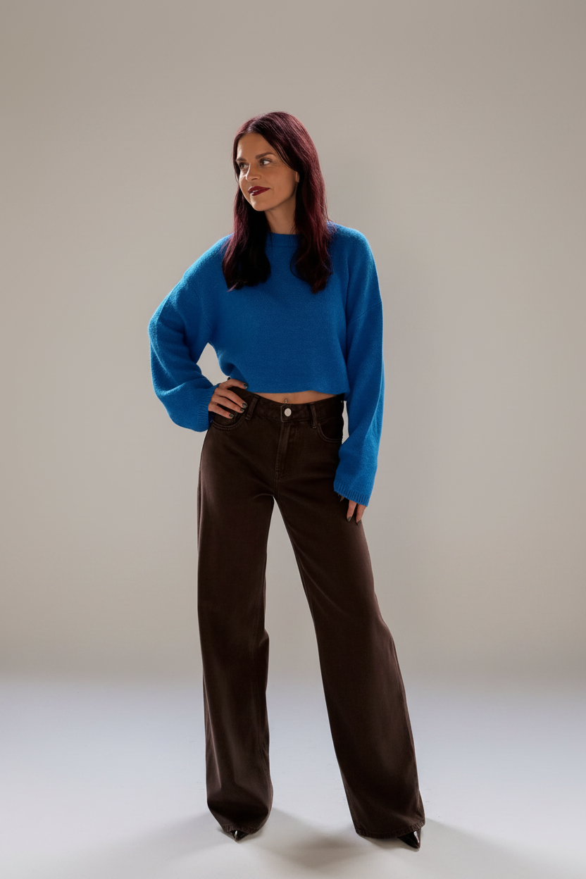 NAOMI PLAIN KNIT - BLUE