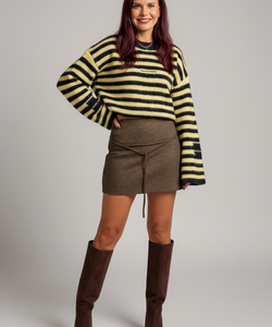 NECTARINA SKORT - CHECKED BROWN