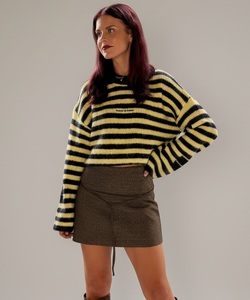 MAREN STRIPED KNIT - NAVY/YELLOW