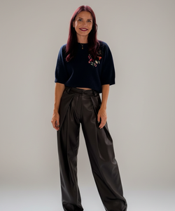 JESSIE EMBROIDERY KNIT - NAVY