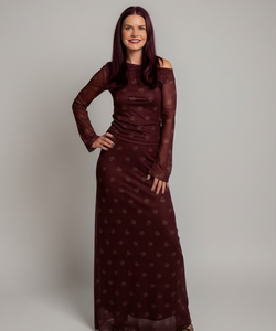 TRISHA MESH TOP - BORDEAUX