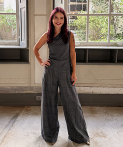 DOMINIQUE ASYMMETRIC TOP - GREY CHECK