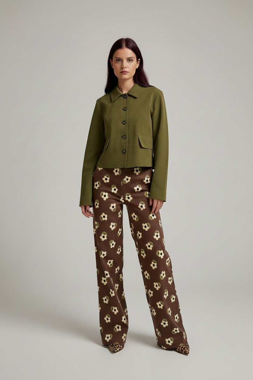 COMPAÑÍA FANTÁSTICA | FRIEKE PRINTED PANTS - BROWN