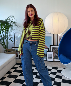 FRANKIE LS STRIPED SHIRT - GREEN/CHOCO