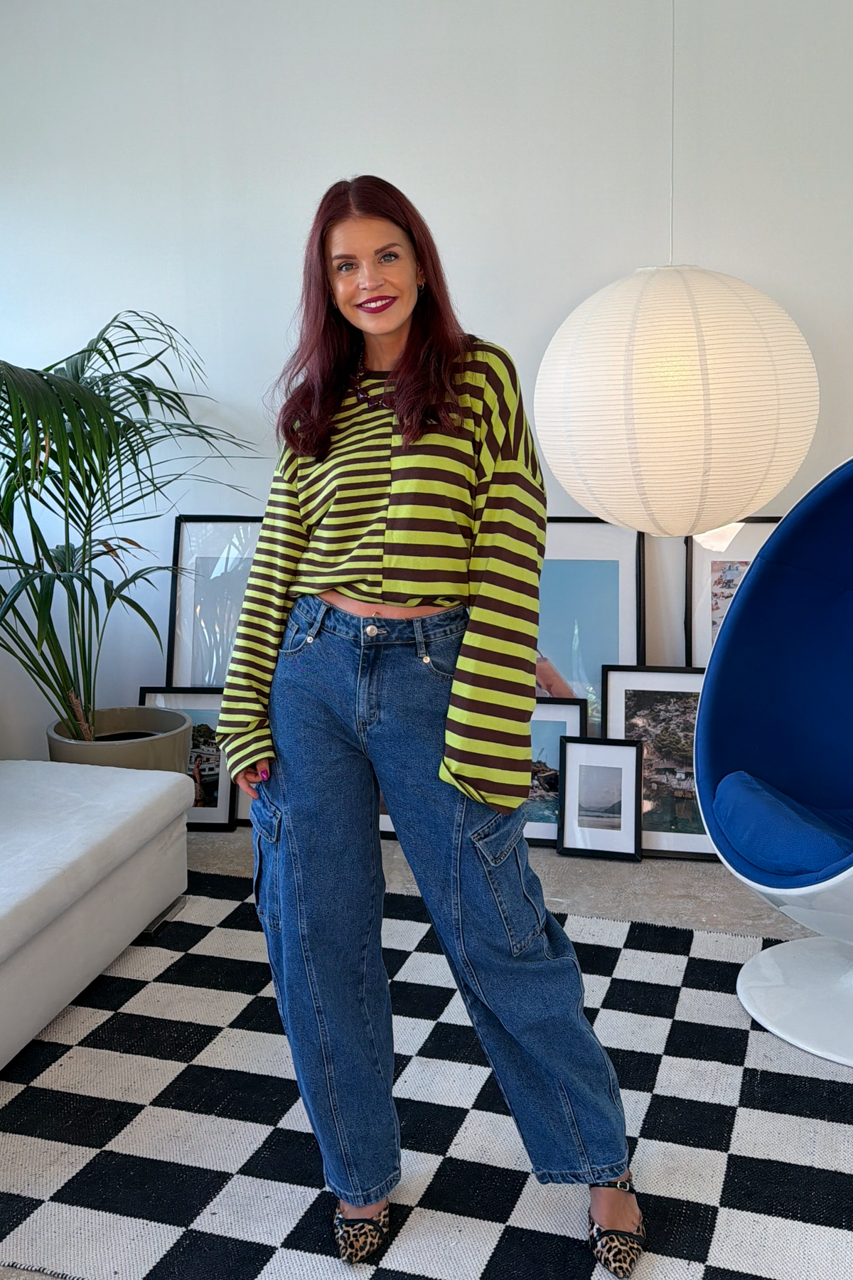 FRANKIE LS STRIPED SHIRT - GREEN/CHOCO