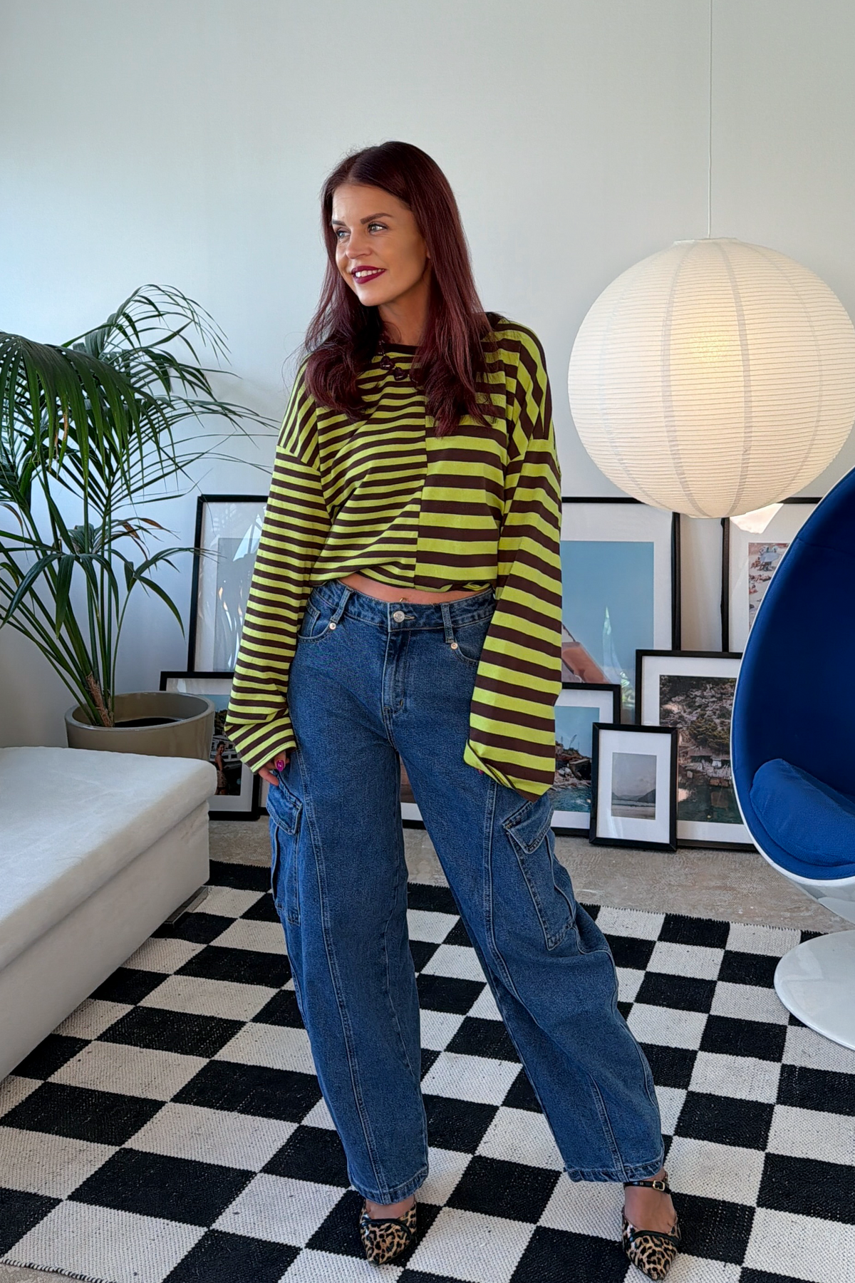 FRANKIE LS STRIPED SHIRT - GREEN/CHOCO