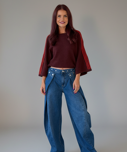LUNE KNIT - PRUNE/ORANGE