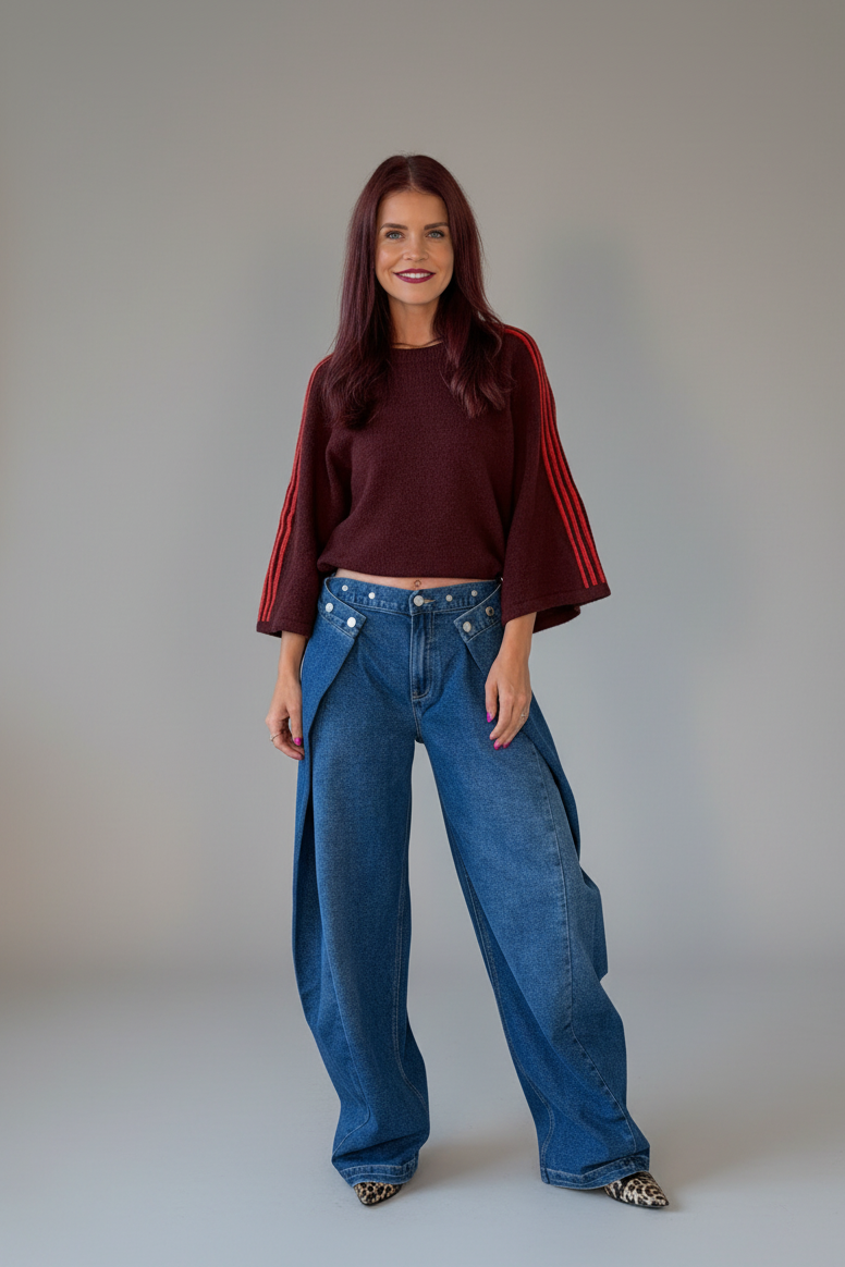 LUNE KNIT - PRUNE/ORANGE