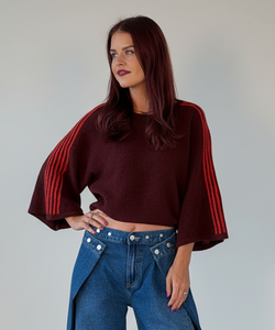 LUNE KNIT - PRUNE/ORANGE