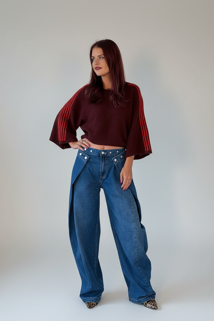 LUNE KNIT - PRUNE/ORANGE
