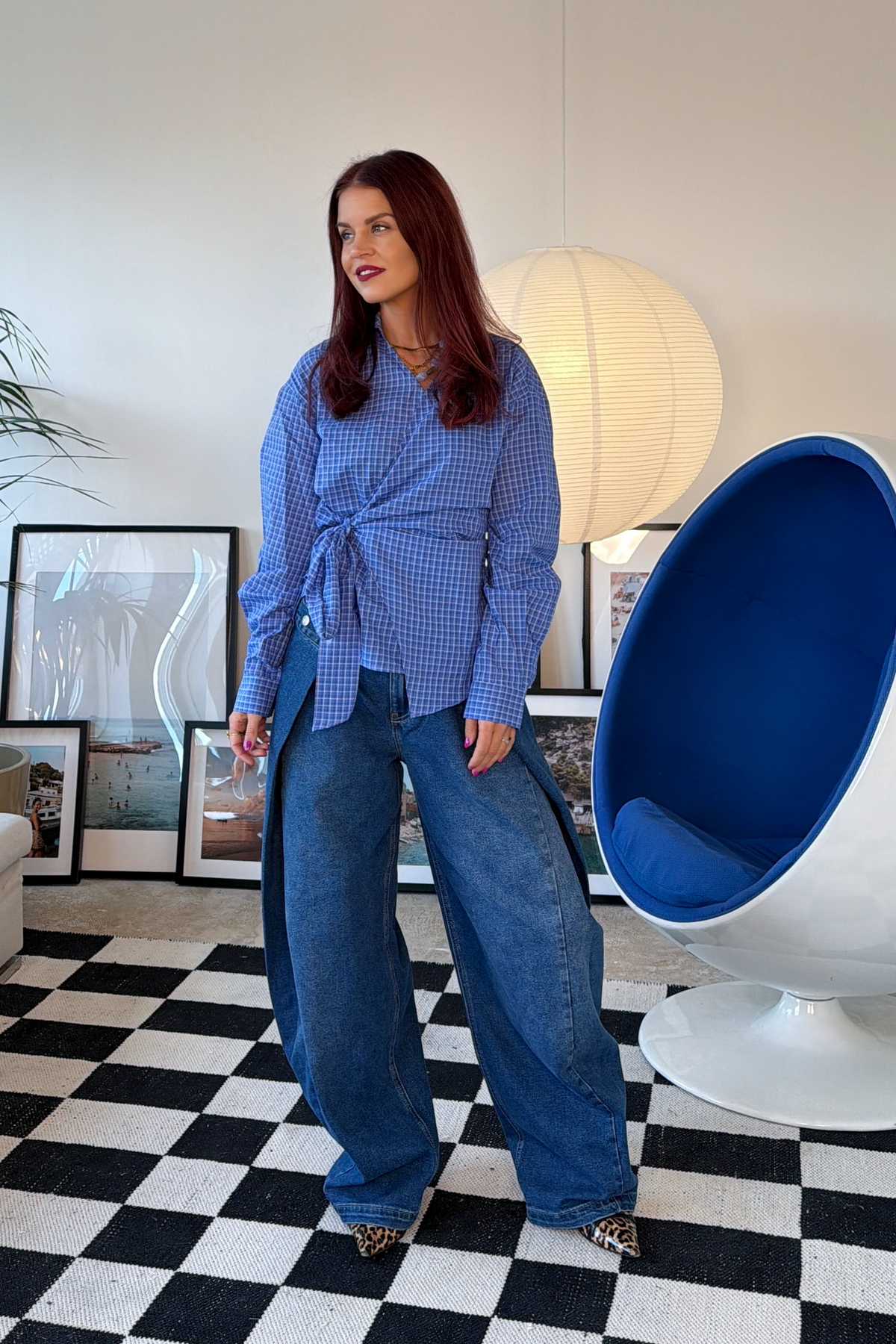 SAVA WRAP BLOUSE - BLUE