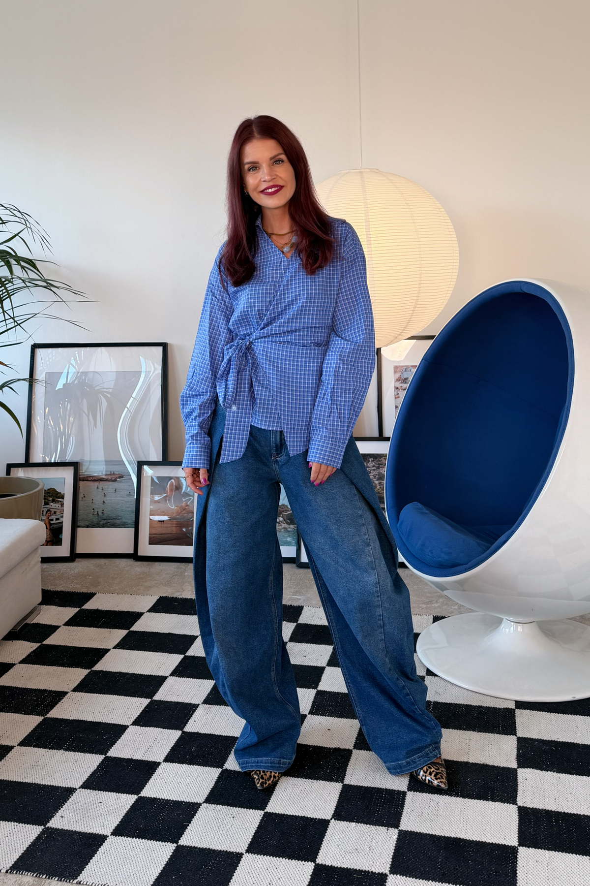 SAVA WRAP BLOUSE - BLUE