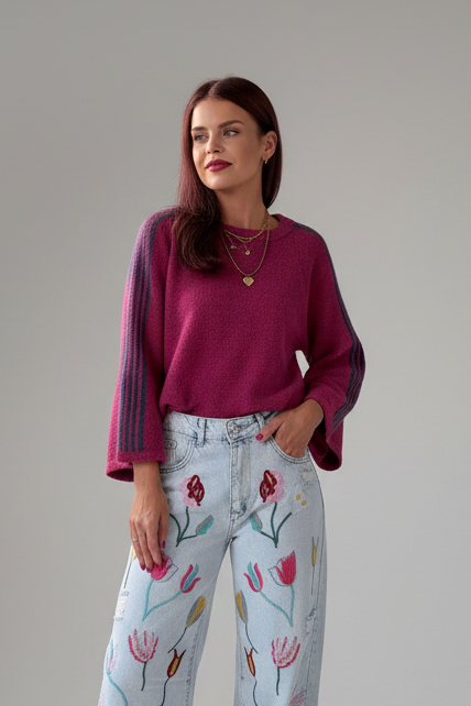 LUNE KNIT - ORCHID/PETROL