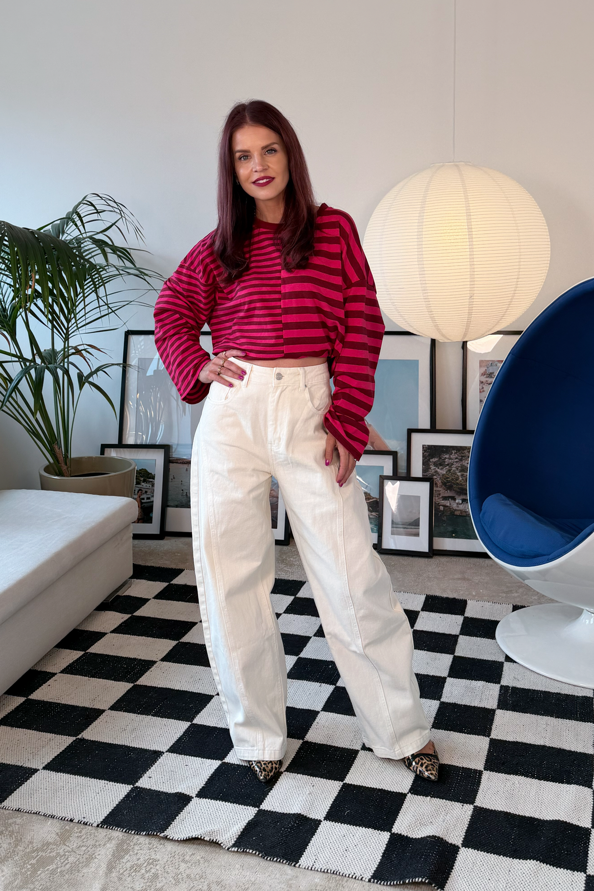FRANKIE LS STRIPED SHIRT - FUCHSIA FUDGE