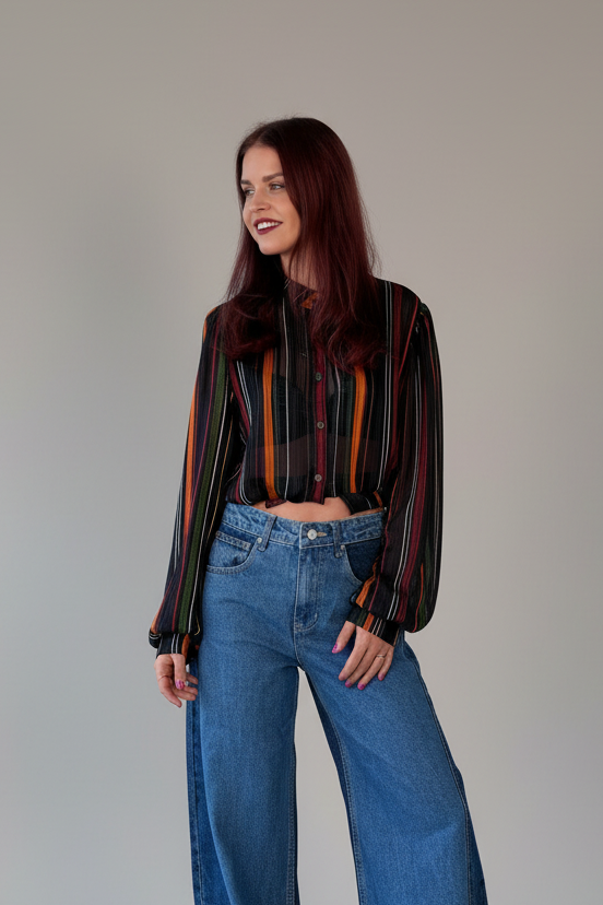 MILLE STRIPED BLOUSE - MULTI
