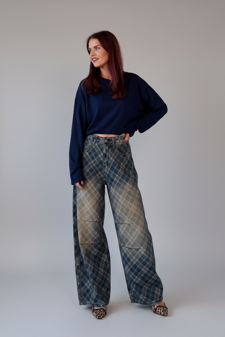 LUA BARREL JEANS - BLUE DENIM
