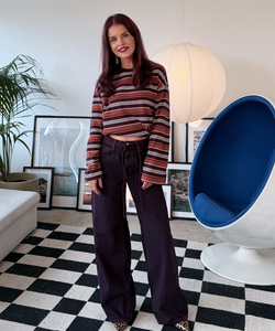 LUX STRIPED SHIRT - ORANGE/BORDEAUX