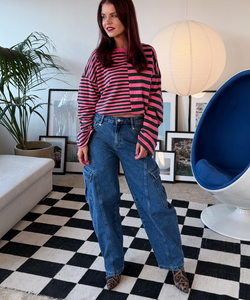 FRANKIE LS STRIPED SHIRT - PINK/GREEN