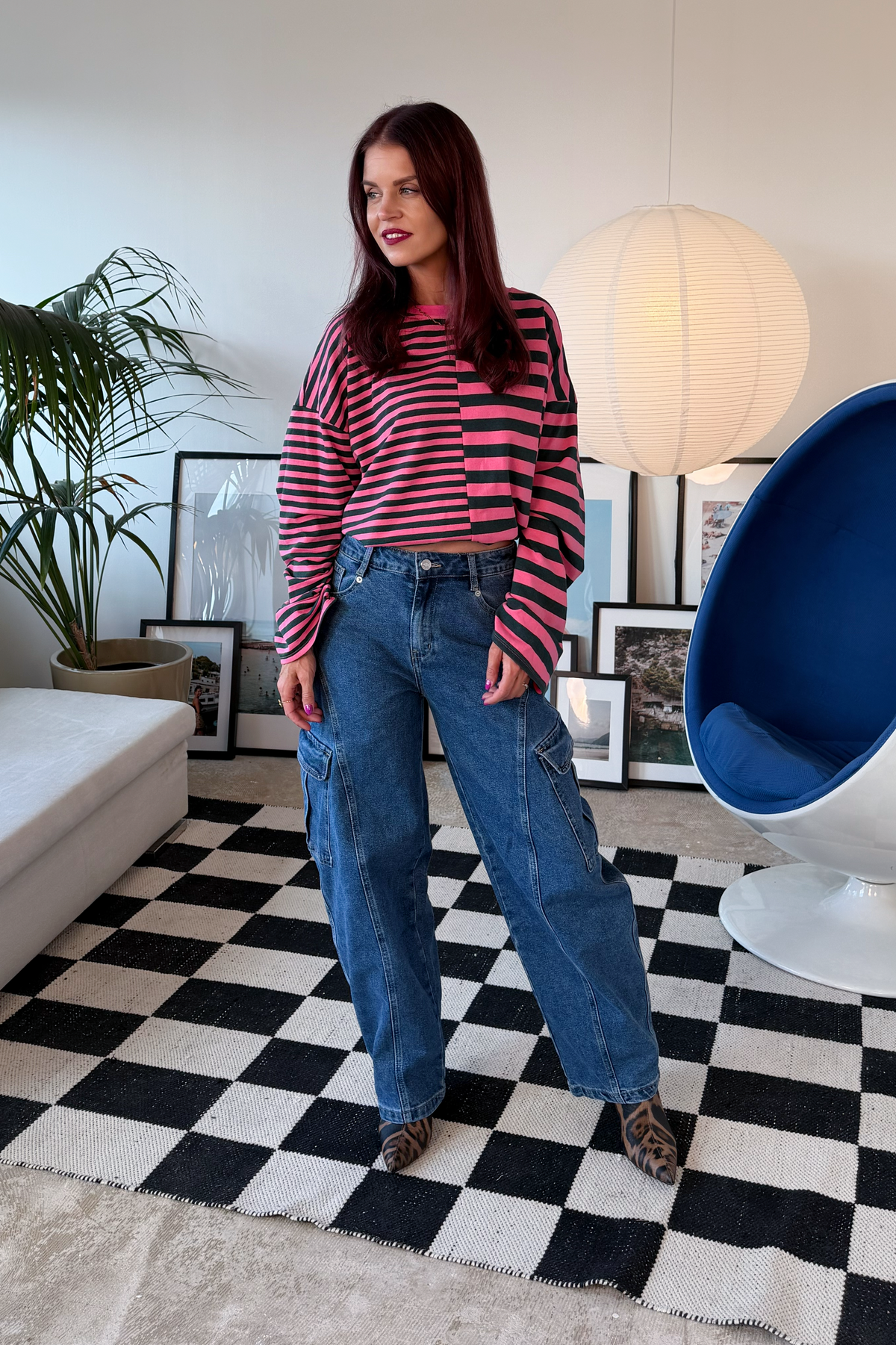 FRANKIE LS STRIPED SHIRT - PINK/GREEN