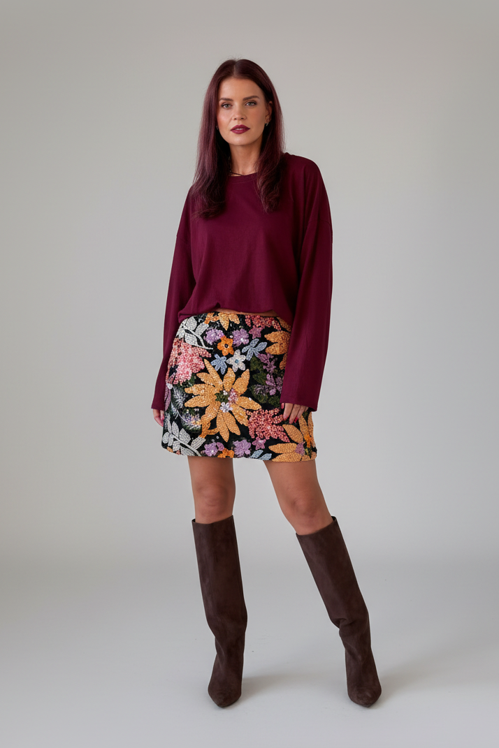 DAILY LS SHIRT - BORDEAUX