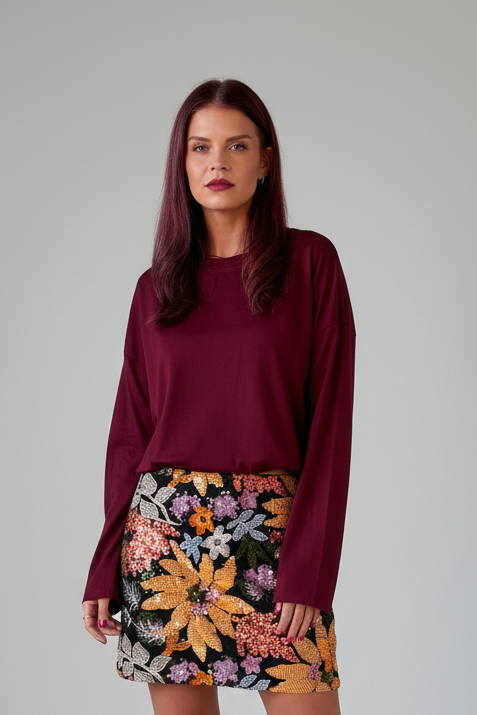 DAILY LS SHIRT - BORDEAUX