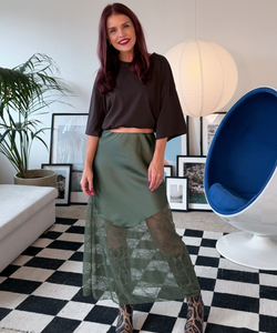 VEDA CROCHET SKIRT - GREEN