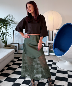 VEDA CROCHET SKIRT - GREEN