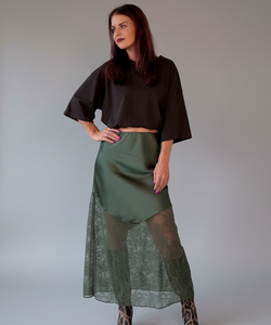 VEDA CROCHET SKIRT - GREEN