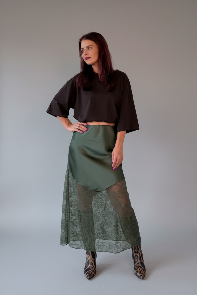 VEDA CROCHET SKIRT - GREEN