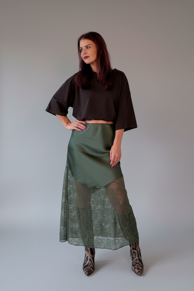 VEDA CROCHET SKIRT - GREEN