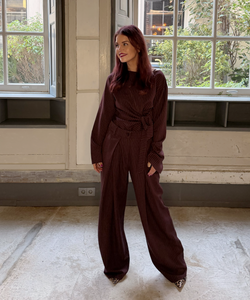 DEAN PINSTRIPED PANTS - BORDEAUX