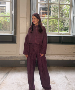 RUMY CHECKED JACKET - BORDEAUX