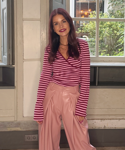 RAMY STRIPED TOP - BORDEAUX/PINK