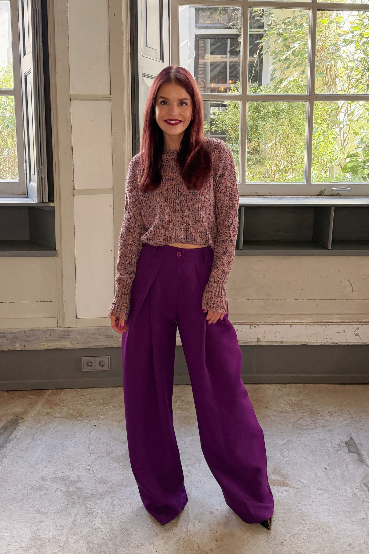DEAN PLEATED PANTS - PURPLE