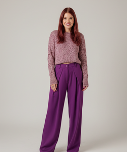 DEAN PLEATED PANTS - PURPLE