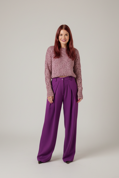 DEAN PLEATED PANTS - PURPLE