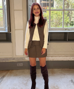 NECTARINA GILET - BROWN