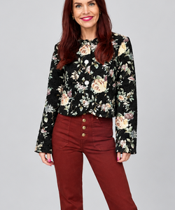 YAS | LAMARA LS JACQUARD JACKET - BLACK