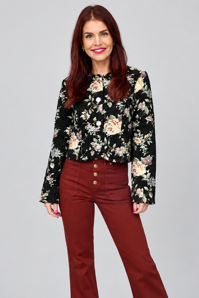 YAS | LAMARA LS JACQUARD JACKET - BLACK