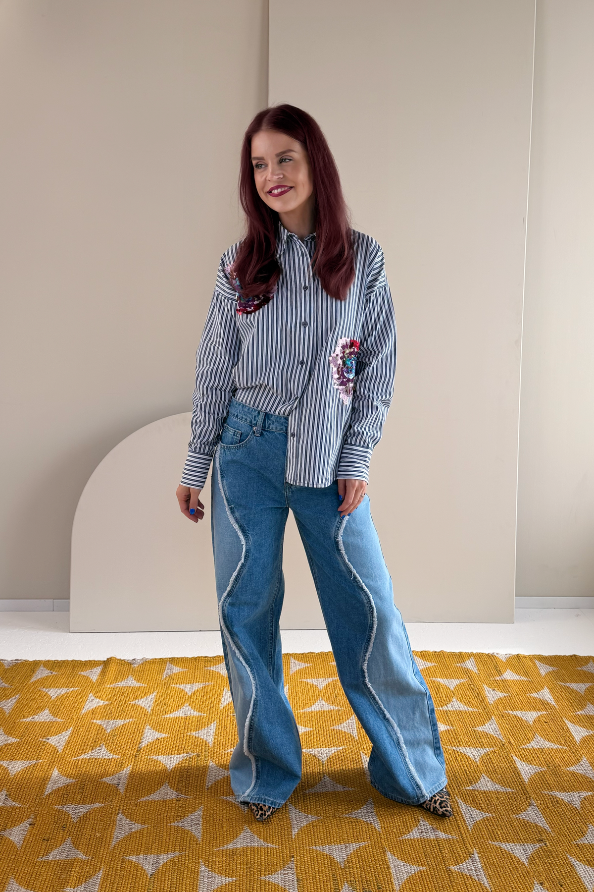 NÜMPH | ELFA OVERSIZE SHIRT - SALUTE BLUE