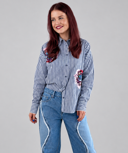 NÜMPH | ELFA OVERSIZE SHIRT - SALUTE BLUE