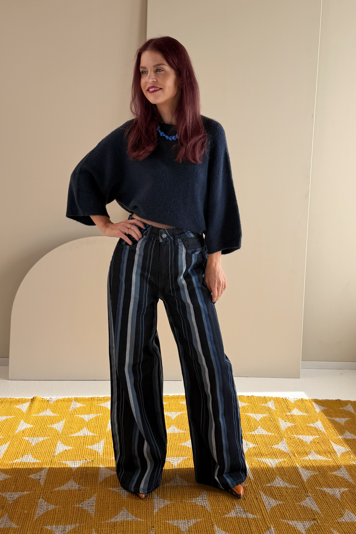 MIGNON WOOL PULLOVER - NAVY