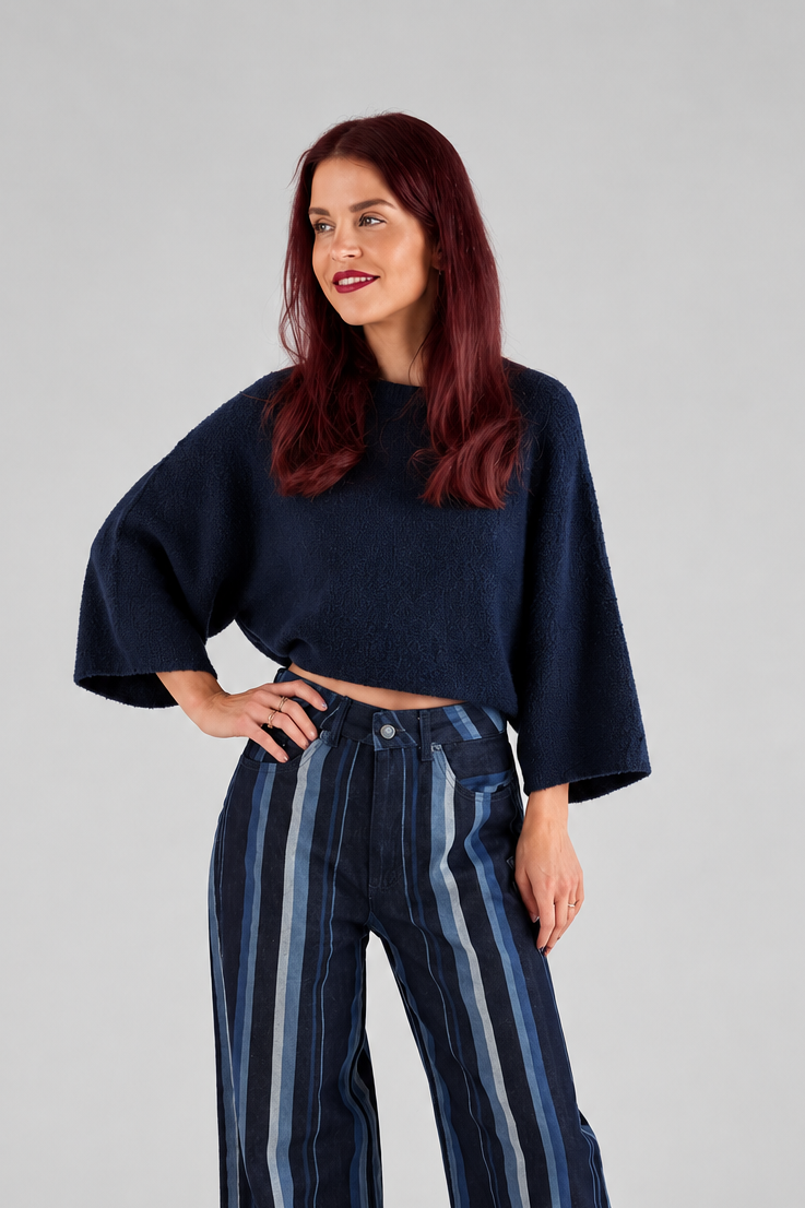 MIGNON WOOL PULLOVER - NAVY