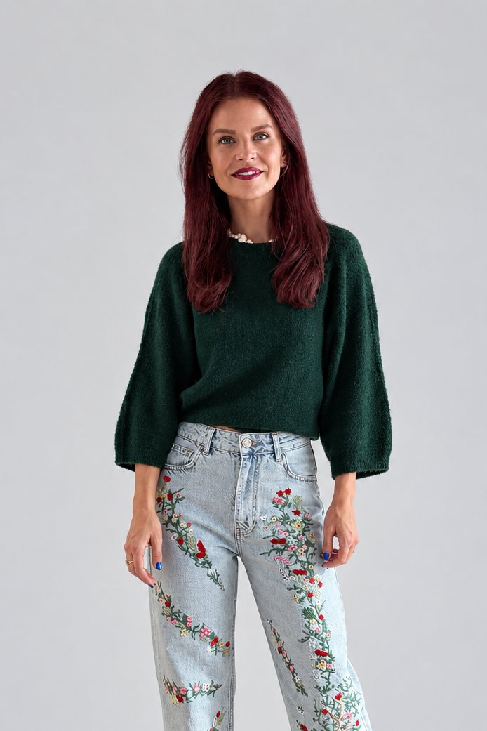 MIGNON WOOL PULLOVER - BOTTLE GREEN