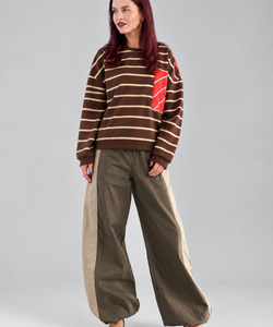 TED STRIPED LONGSLEEVE - BROWN/RED