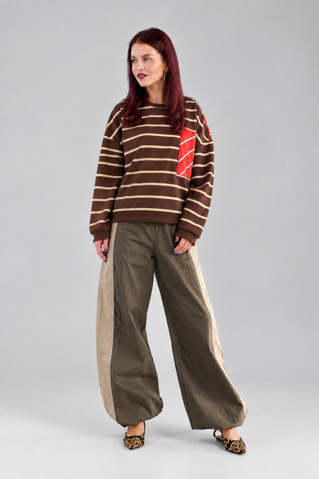 TED STRIPED LONGSLEEVE - BROWN/RED