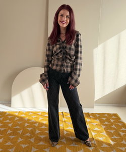 LUSH CHECKED SHIRT - CAMEL